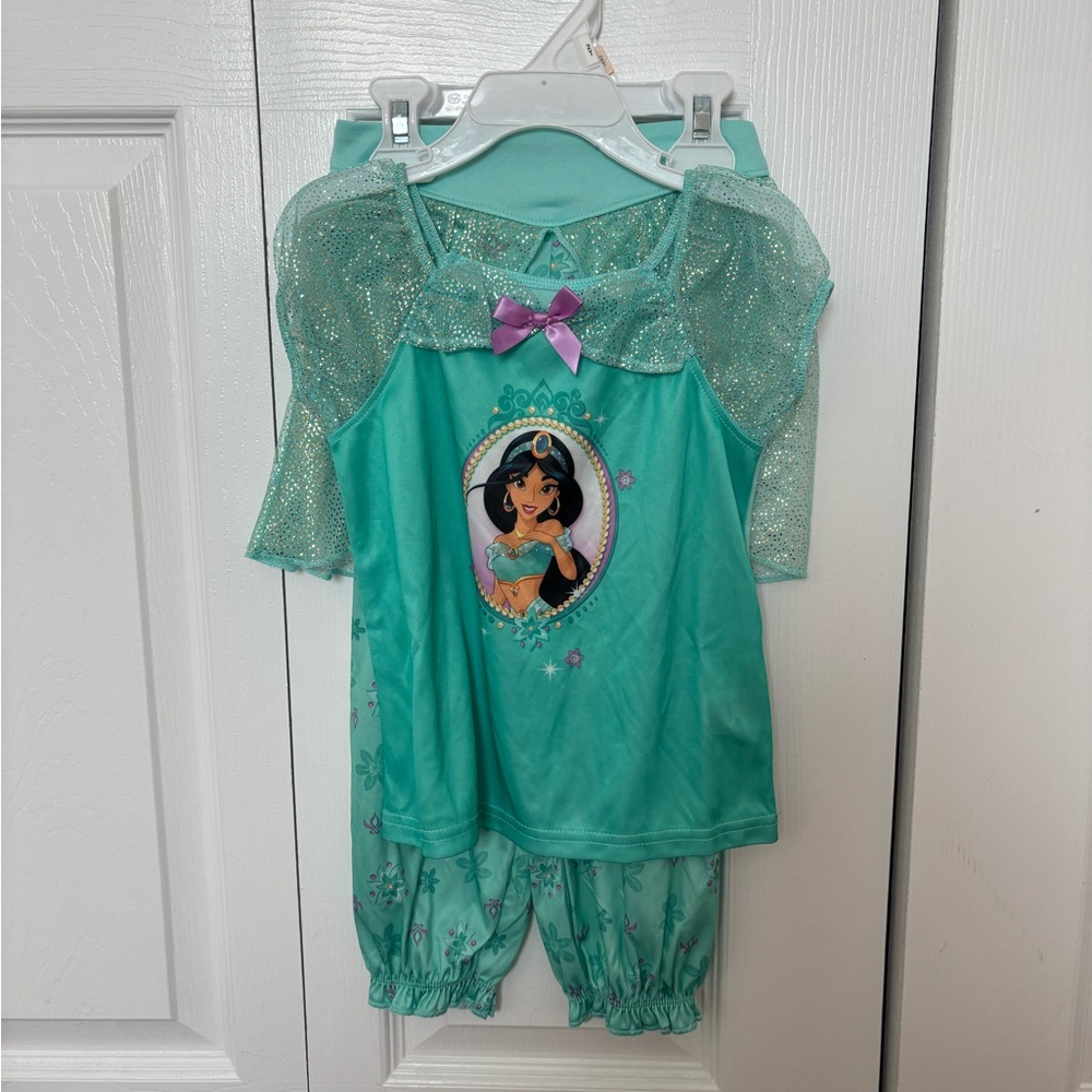 Disney Princess Teal Pajama Top with Gold Accents
